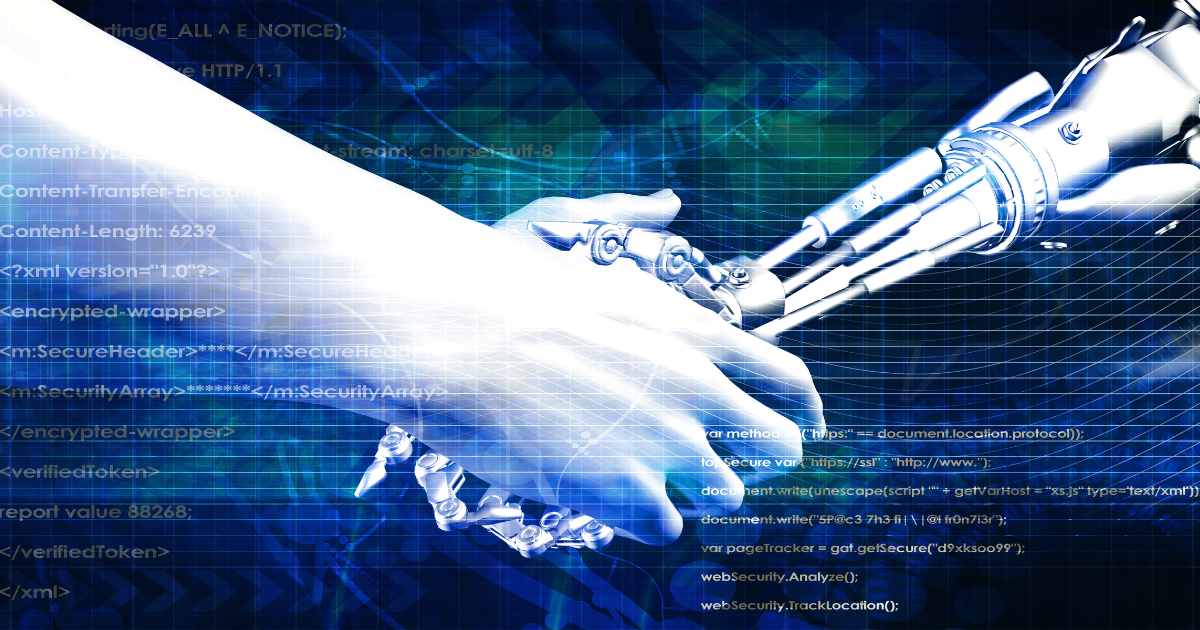 AI SEO tools scale agile solutions in Enhancing Collaboration - Robotic hand shaking hands with human hands