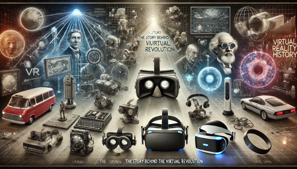 Illustration showcasing Virtual Reality History: The Story Behind the Virtual Revolution, highlighting key milestones