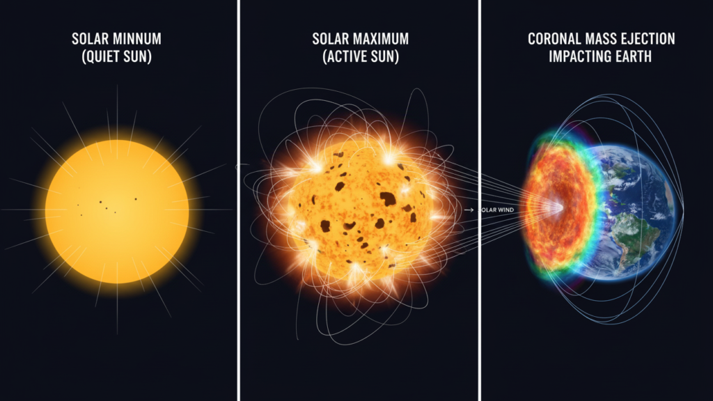 Comparison of the Sun during Solar Minimum and Solar Maximum