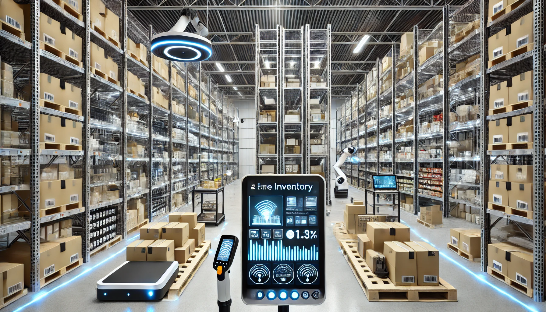 A modern warehouse utilizing an automated inventory control system