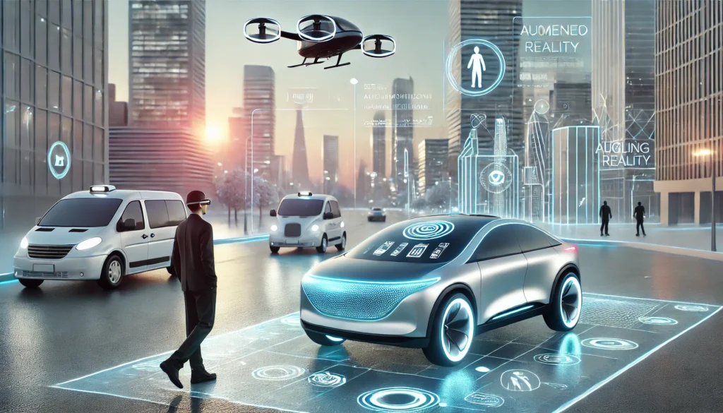 Futuristic augmented reality transportation transforming global travel with smart, interactive technology