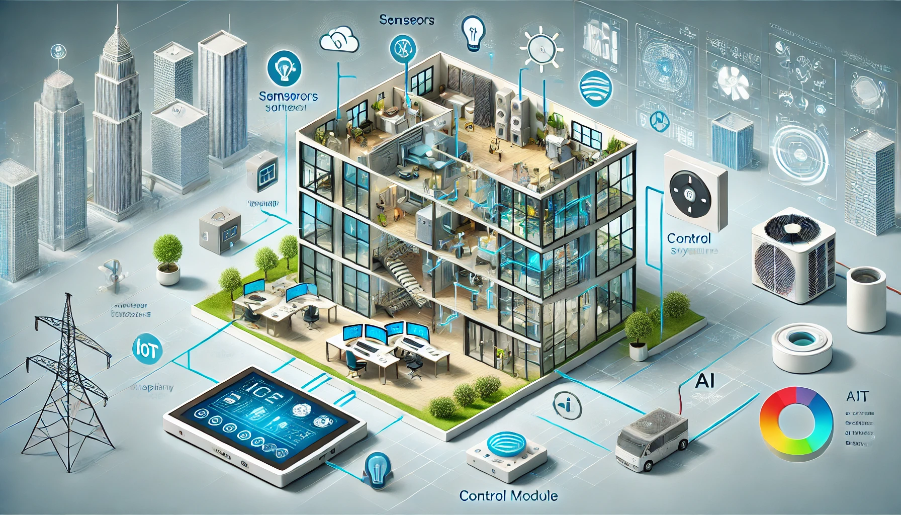 Automated HVAC Control Systems monitoring and adjusting operations in real-time