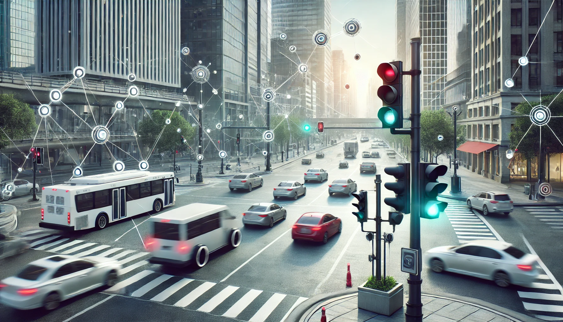 Automated Signal Traffic Control system managing a busy urban intersection efficiently