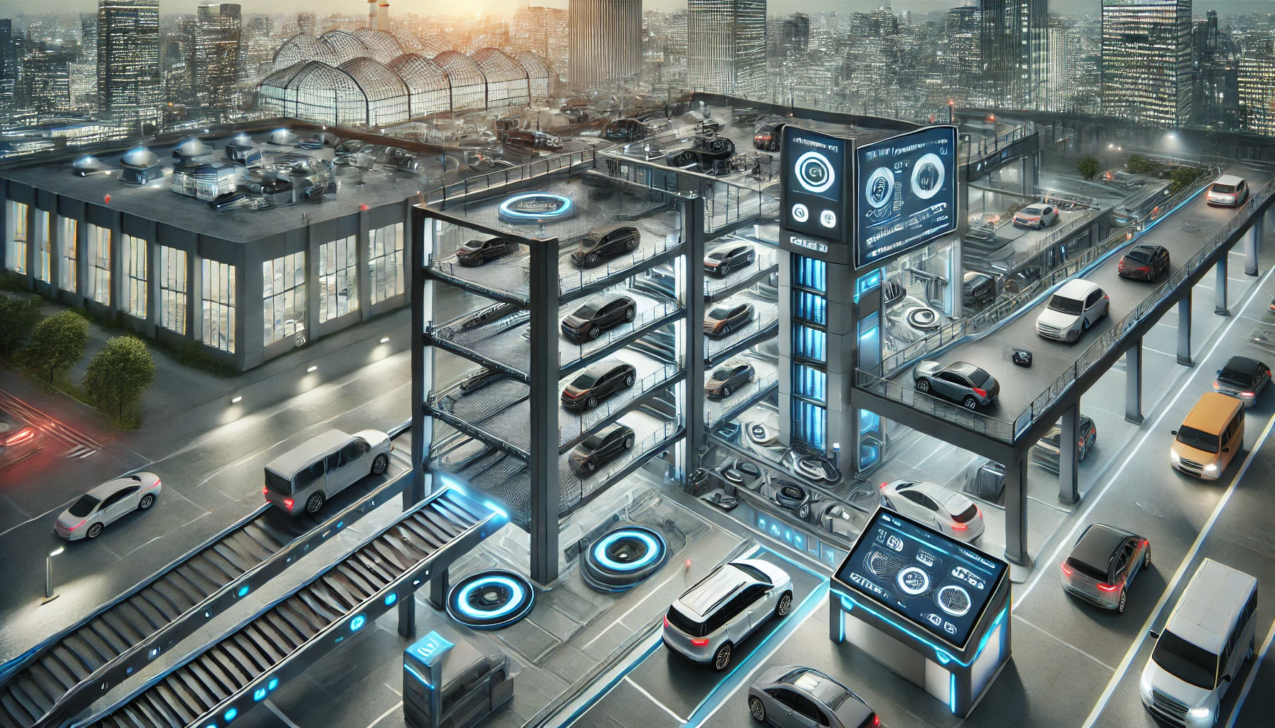 Automated Car Parking: Conveyors, lifts, and turntables optimize space and efficiency in garages.