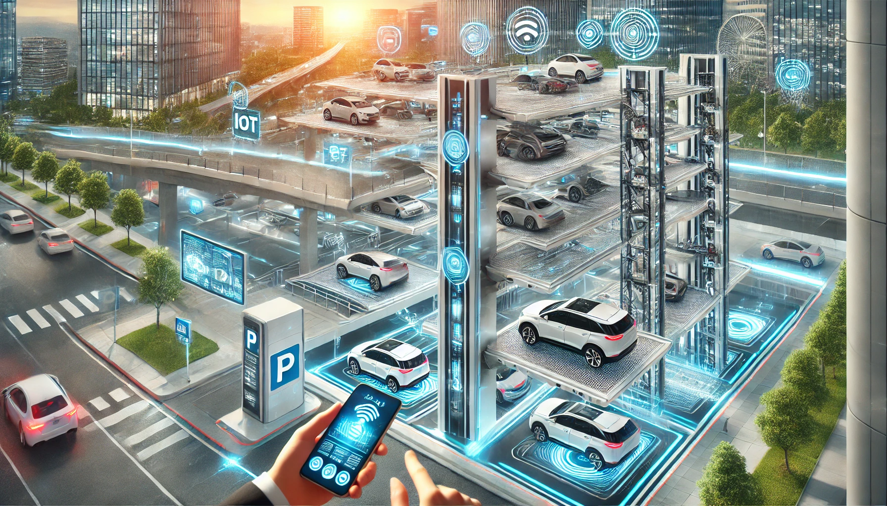 Image showing Automated Car Parking system with AI, IoT integration, and space-saving vertical design