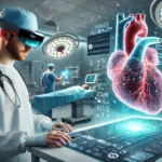 Mixed reality in healthcare showing surgery, anatomy training, and patient rehab with holographic tools