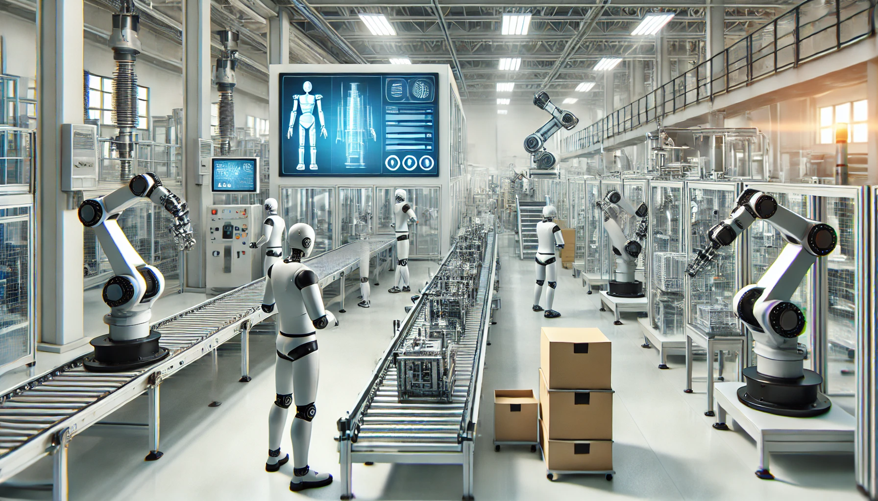 Robotics and automated machinery streamline product assembly in a cutting-edge automation manufacturing industry.