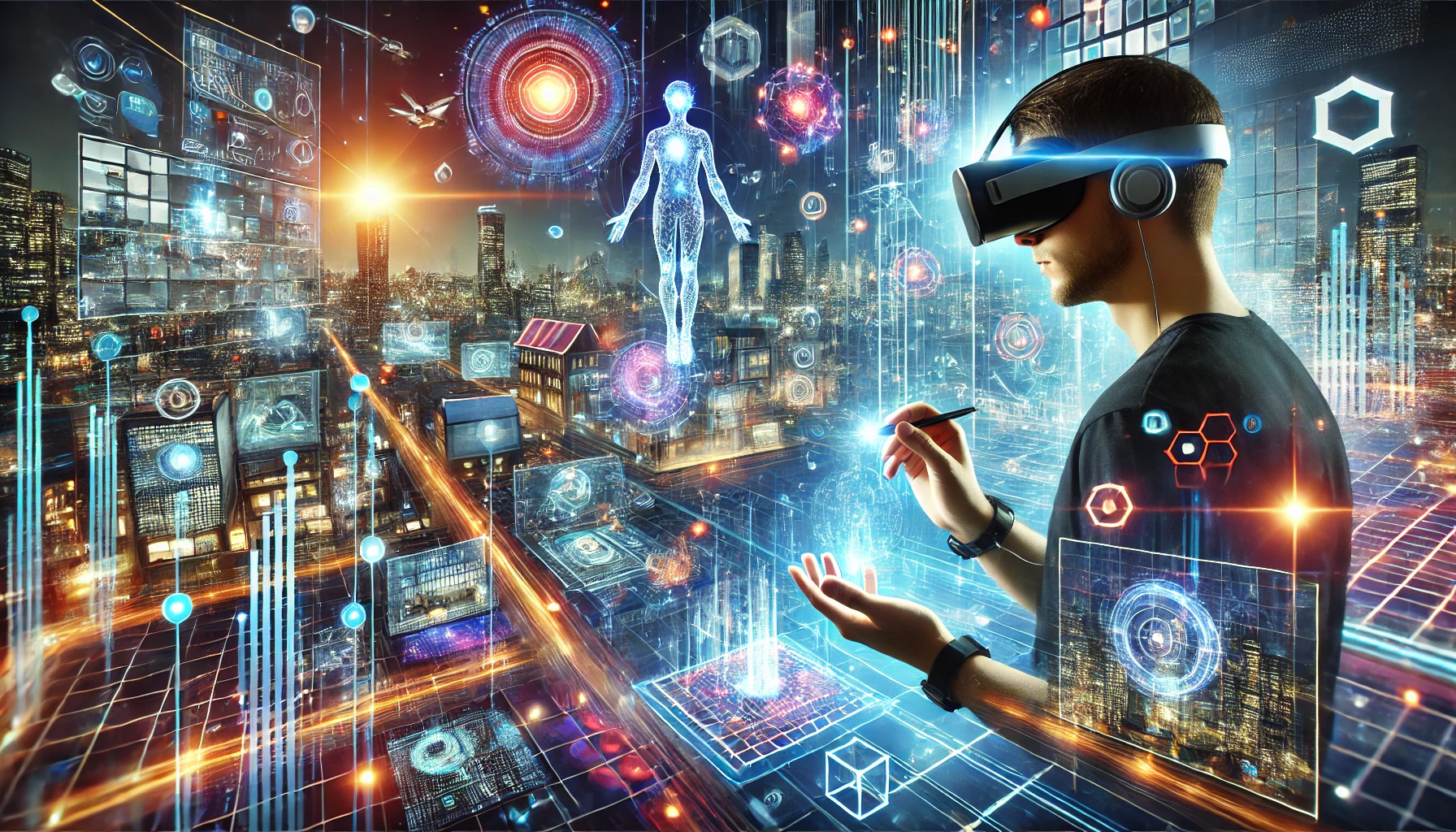 Technological innovations connecting Virtual and Reality, shaping future experiences.