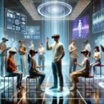 People interacting in a virtual reality space, showcasing the immersive power of Virtual Reality for social engagement