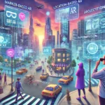 Illustration showcasing the different types of augmented reality and their impact on daily life