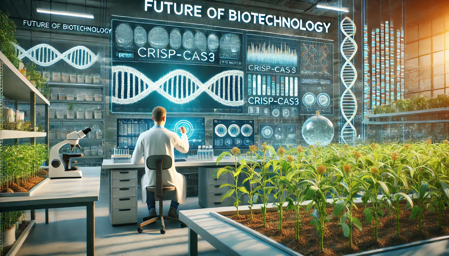 Genetic Engineering: Enhancing crops for resilience against pests, diseases, and environmental challenges. Future of Biotechnology.