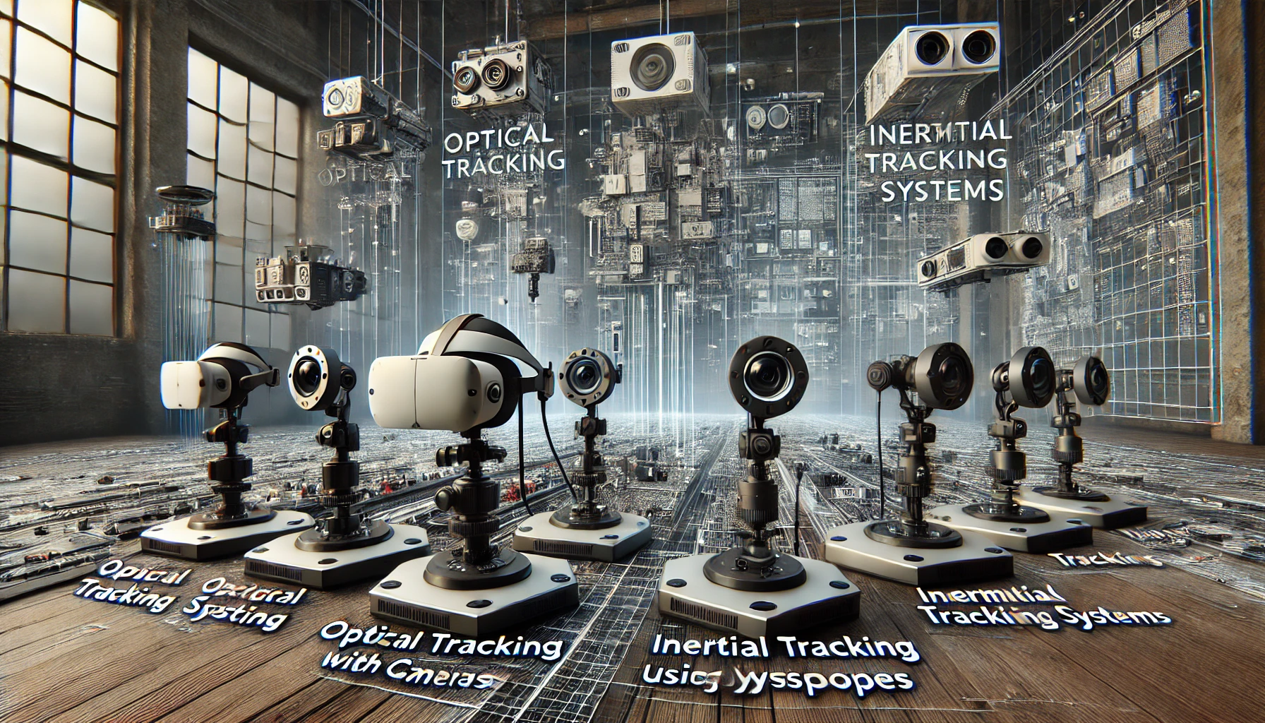 Visual comparison of different motion tracking systems used in Virtual Reality technology