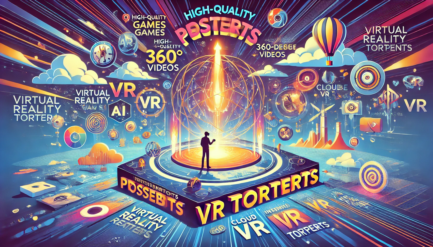 The future of Virtual Reality Torrents, showcasing immersive VR games, videos, and applications