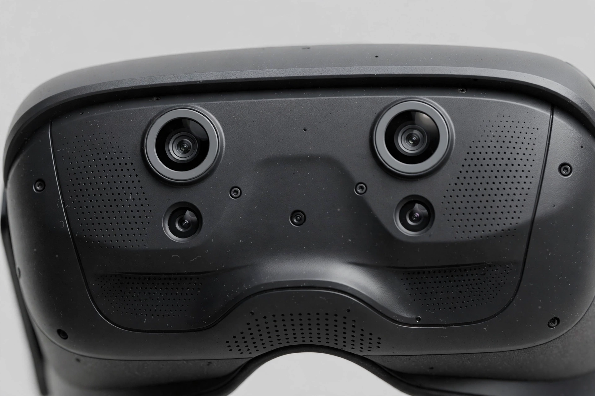 Close-up of the front cameras on a modern VR headset